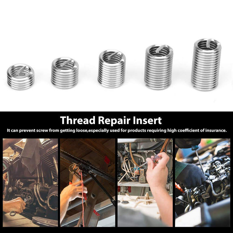 [Australia - AusPower] - 80Pcs M8x1.25 Threaded Inserts, Stainless Steel Thread Drill Repair Insert Sleeve with Storage Box 