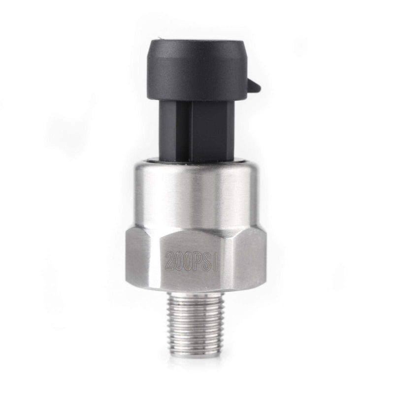 [Australia - AusPower] - Sensor Transducer Pressure, Fydun 1pc 1 8NPT Thread Pressure Sensor Stainless Steel Pressure Transmitter Sensor for Oil Fuel Air Water (200 PSI) 200PSI 