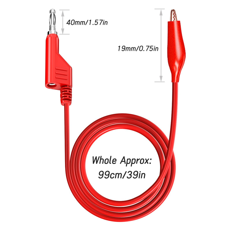 [Australia - AusPower] - Goupchn Stackabe Banana Plug to Alligator Clips Test Leads 5 Colors Soft Flexible Electrical Wire Cables for Multimeter Electrical Testing 500V/5A 