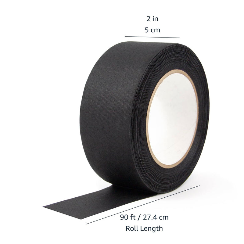 Amazon Basics No Residue, Non-Reflective Gaffers Tape for Photography, 2 inch x 90 feet, Black (Pack of 2) 2" x 90' (Pack of 2)