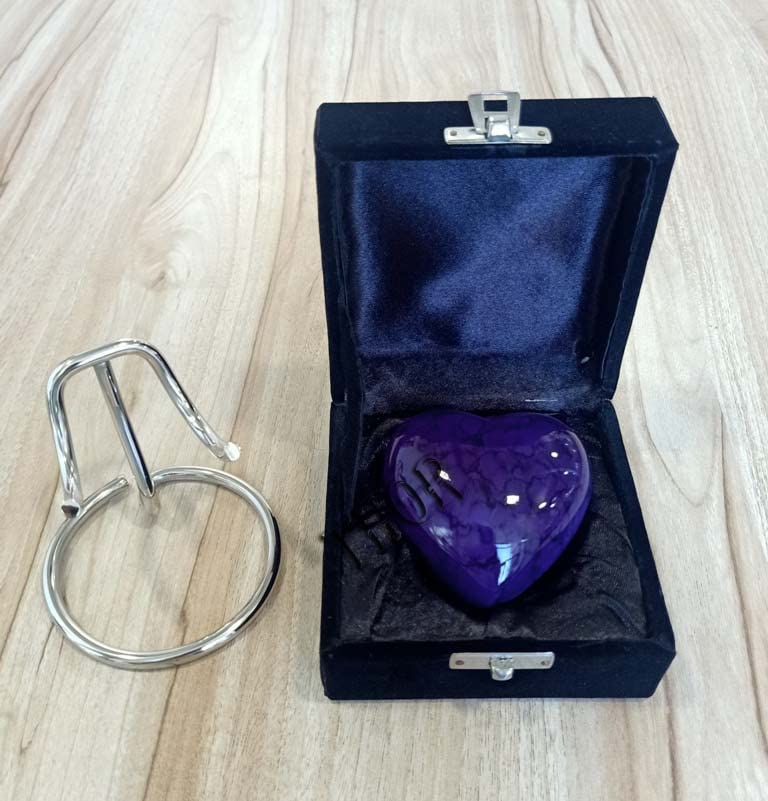 Heart Urn - Small Heart Urn - Purple Shine Mini Urn - Small Urns for Human Ashes - Urn - Cremation Urn - Keepsake Urns for Human Ashes