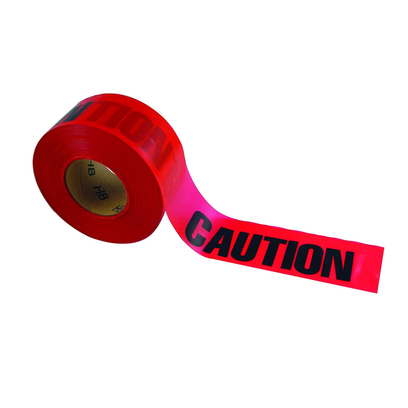 Bon Red Caution Tape 1000 ft. x 3 in. – Durable 2 Mil Plastic Barrier Tape for Hazardous and Restricted Areas