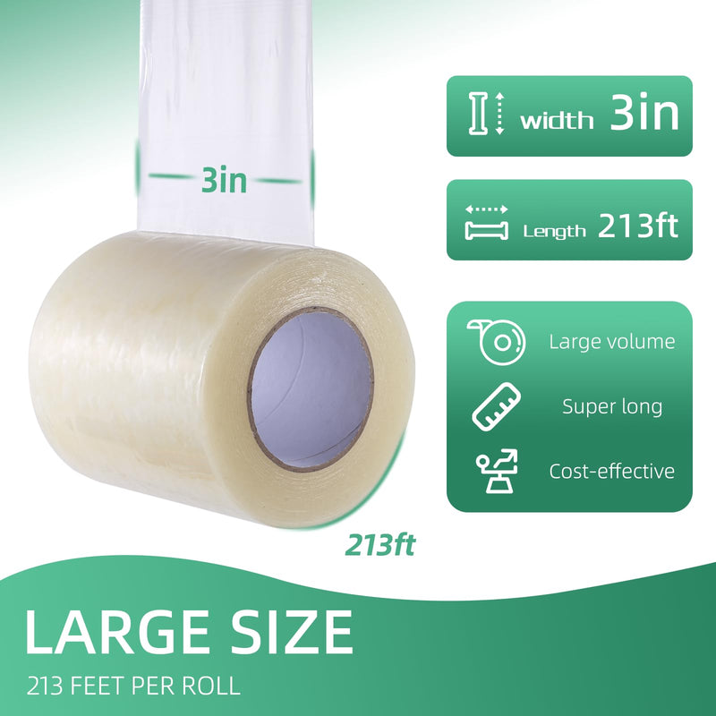 Greenhouse Repair Tape, 6.3 mil Thickness Greenhouse Plastic Tape, Clear UV Resistant Greenhouse Sheeting Coverings Film Tape(3inX213ft) 3"x213'