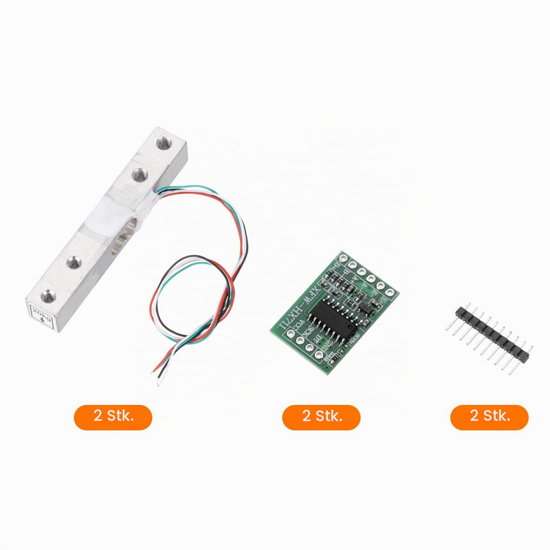 Quartzman HX711 Digital Load Cell 20 kg Module Weighing Sensor Pack of 2 | 24 Bit, Precision A/D Dual-Channel, for DIY Portable Electronic Kitchen Scale Kit