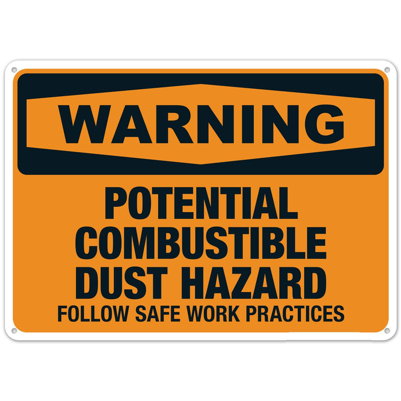 Potential Combustible Dust Hazard Follow Safe Work Practices Sign NO.8227 Metal Tin Sign 8x12 Inch – Clear Warning for Home & Business Use 8x12in/20x30cm