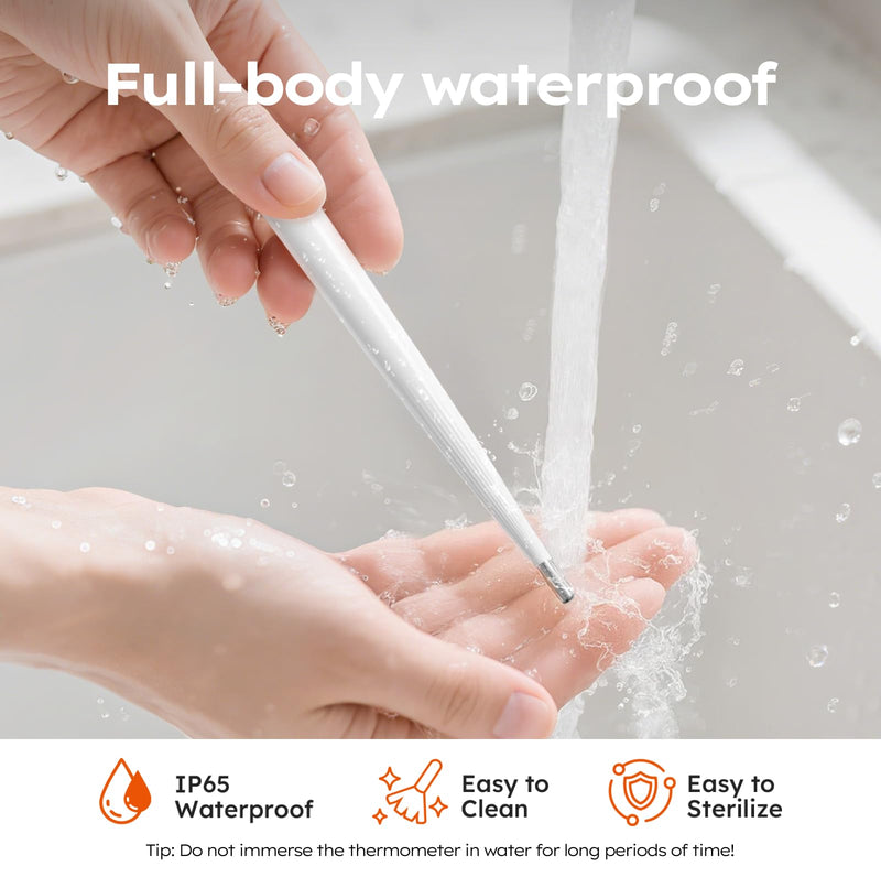 [Australia - AusPower] - Oral Thermometer for Adults and Kids，Rechargeable Fast Reading Digital Thermometer with LED Display，Medical-Grade Accurate Rectal Thermometer for Babies White 