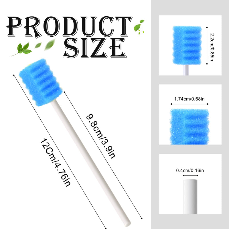 ARGOMAX Pack of 50 Oral Care Sponges - Disposable Sponge Swabs for Mouth Cleaning & Lip Care - Gentle Cleaning Sticks for the Oral Cavity - Blue