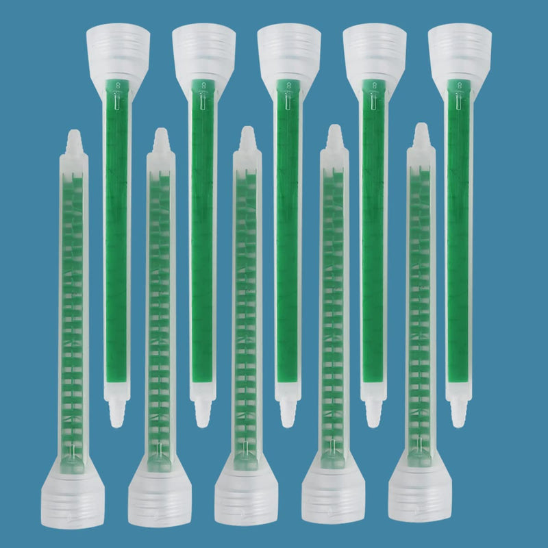 [Australia - AusPower] - Epoxy Mixing Nozzle Static Mixing Nozzle Adhesive Cartridges Tip Mixer Nozzles (1:1/1:2ratio) 24 Element,10Pieces Middle 