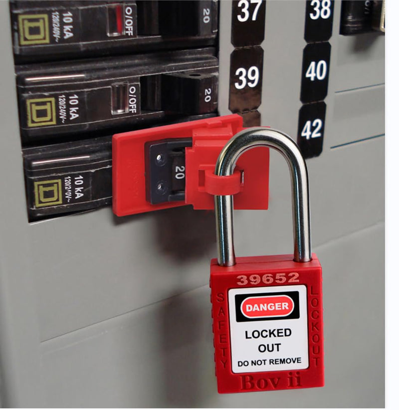 [Australia - AusPower] - 2 Red Loto Locks, Keyed Different, 2 Keys Per Lock, OSHA Compliant Lockout Tagout Locks Purple 