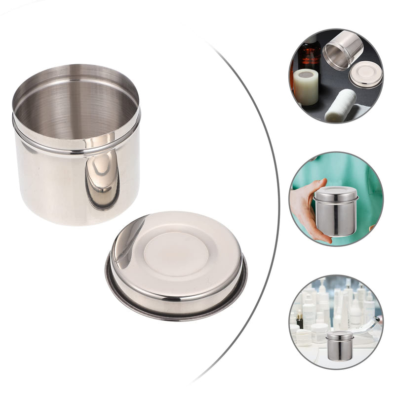 [Australia - AusPower] - Stainless Steel Gauze Jar 2pcs 304 Stainless Steel Medical Jar Cotton Container Bottle Anti Iodine Container for Hospital Storage Bottle 