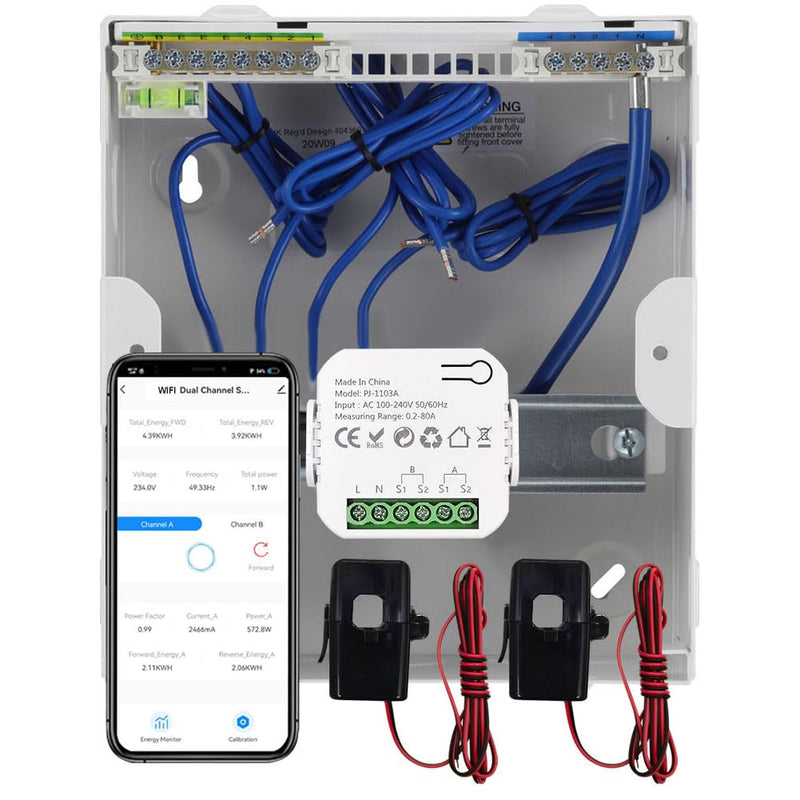 [Australia - AusPower] - Walfront Smart WiFi Energy Meter Real Time Monitoring Tuya APP for Home and Industrial Applications (with 2CT) 