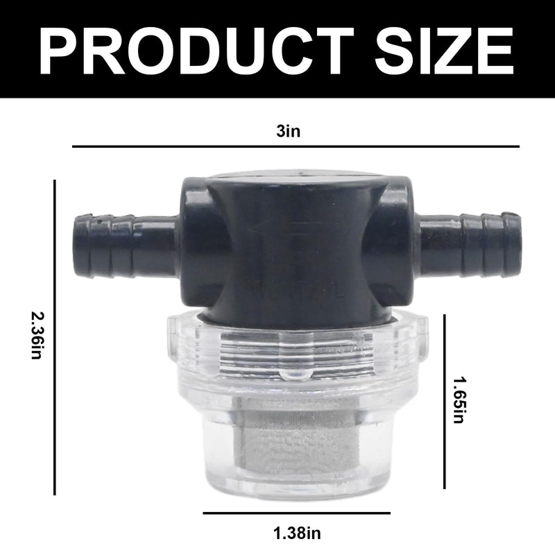[Australia - AusPower] - 1/2 Inches Water Pump Strainer 2PCS for 12V DC 80 PSI Camper Marine Boat Lawn, 80 Mesh Filter 