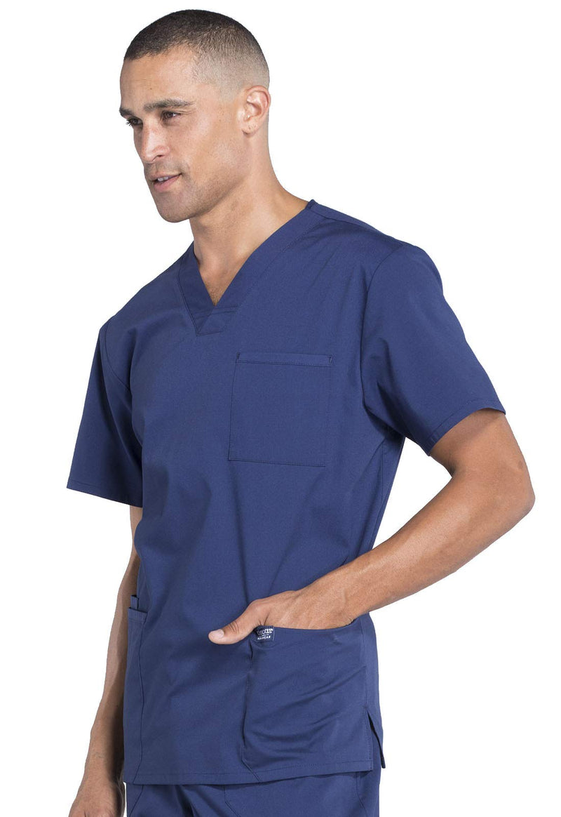 [Australia - AusPower] - Cherokee Scrubs for Men Workwear Professionals V-Neck Four-Pocket Scrub Top WW695 Large Navy 