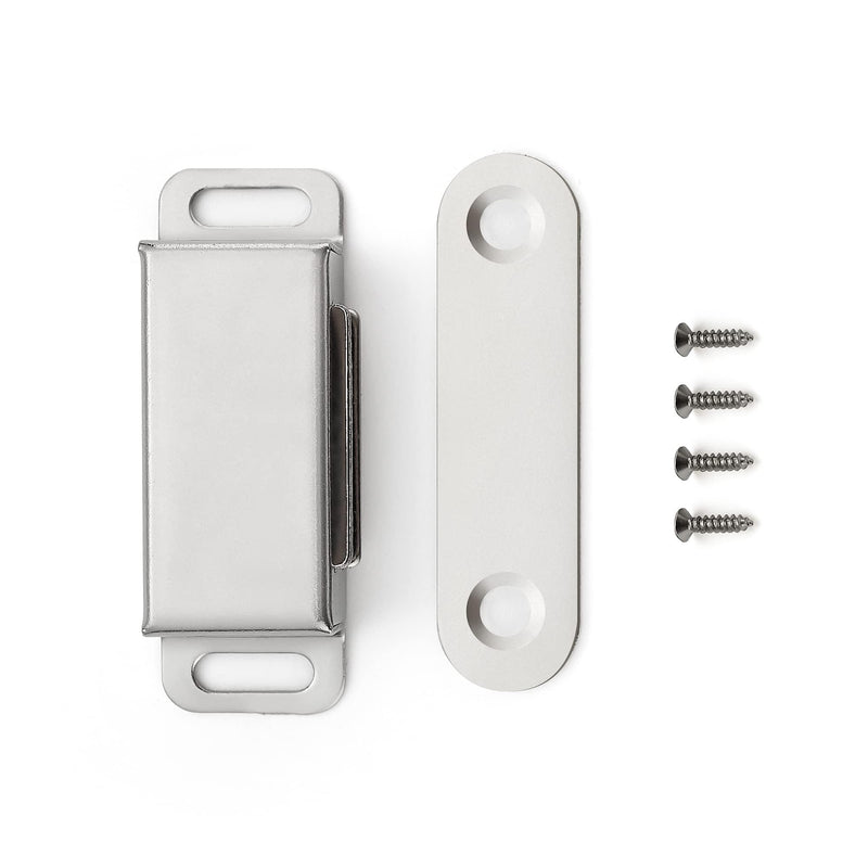 Ravinte 16 Pack Silver Magnetic Door Catch, Brushed Satin Nickel Cabinet Magnets, Strong Magnetic Catch Latch for Kitchen Cabinets, Drawers & Cupboards, Stainless Steel Closures