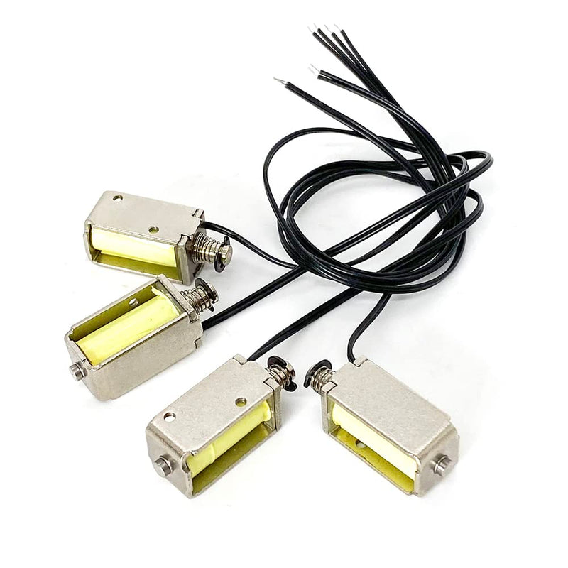 [Australia - AusPower] - 4pcs DC 12V Push-Pull Type Solenoid Mini Magnet Valve Linear Actuator 4mm Stroke Open Frame Solenoid Electromagnet 