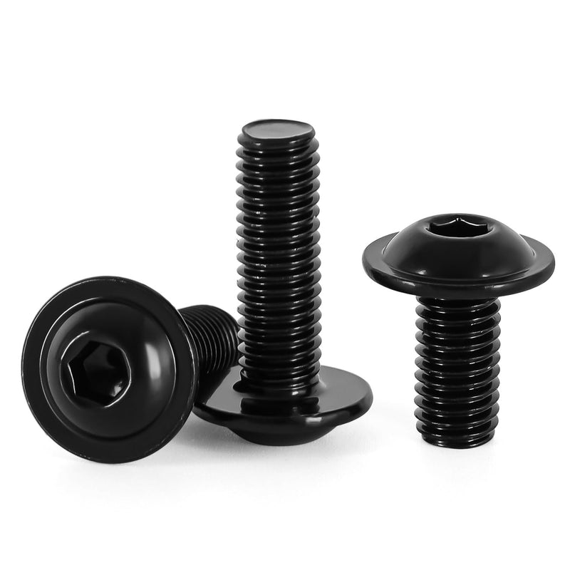 [Australia - AusPower] - M8-1.25 x 30mm Flanged Button Head Socket Cap Bolts Screws, Stainless Steel 304, Allen Hex Drive, Black Finish, Fully Thread, 20 PCS (with Hex Screwdriver Bit) M8 x 30mm 
