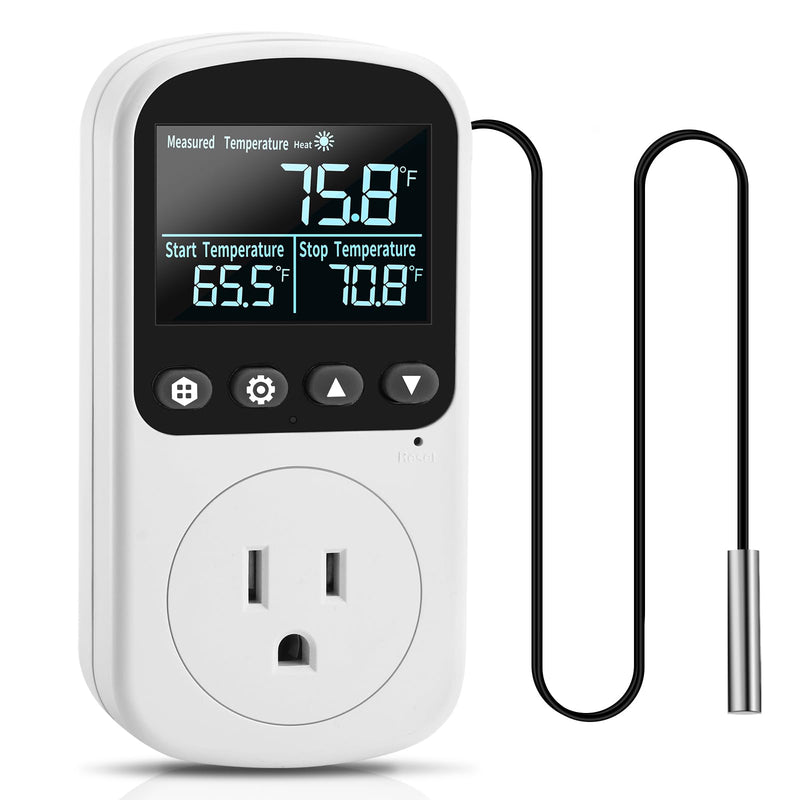 [Australia - AusPower] - Diymore 1800W Plug in Digital Thermostat Temperature Controller Electric RV Thermostat Outlet Heating Cooling Control Mode Timer 120V 15A -104 ℉~210 ℉ Greenhouse with Thermostat Pool Thermometer 