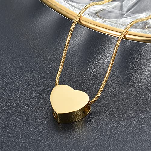 Pet Cremation Jewelry for Ashes Pendant Paw Print Pet Heart Urn Necklace Memorial Keepsake Jewelry for Pet/Dog's/Cat's Ashes Pet Lover Gift Paw-Gold