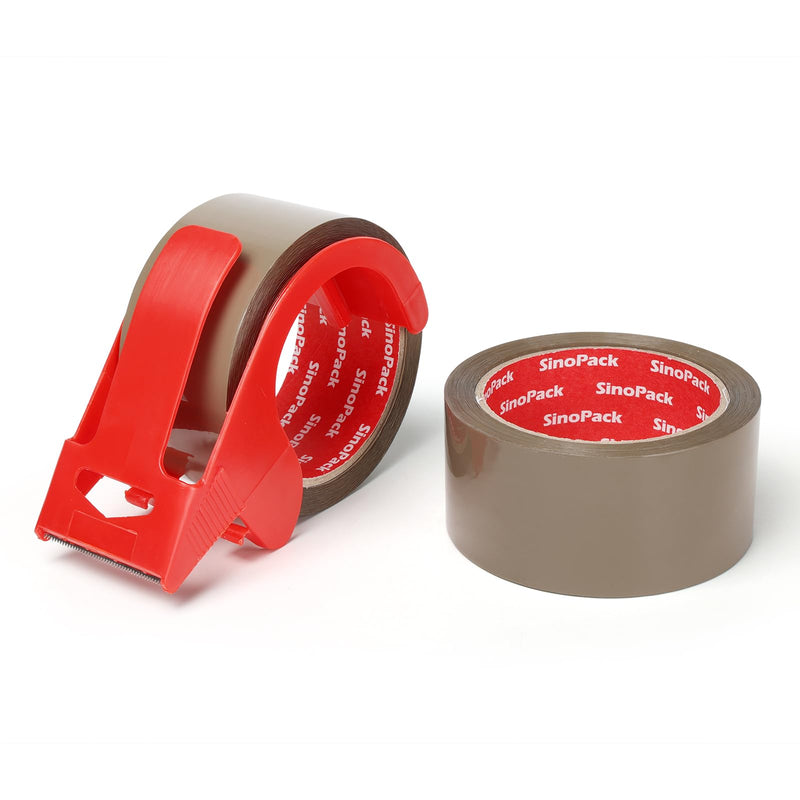 [Australia - AusPower] - Heavy Duty Brown Packaging Tape 2Pack 1.88Inches X 55Yds with Dispenser Brown Packing Tape for Shipping and Moving, Strong Sealing on All Box Types 