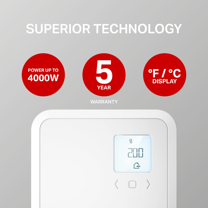 [Australia - AusPower] - Stelpro Programmable Electronic Thermostat for Baseboards and Convectors, Accurate Temperature Control, Energy Efficient - 4000W/240V - White (ST402P - 4000W) ST402P - 4000W 