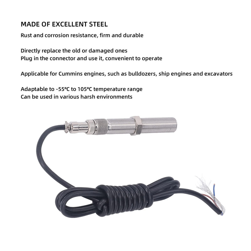[Australia - AusPower] - Hilitand Speed Sensor 5/8 18UNF 2A L80mm Thread 1.5m Harness MPU Magnetic Pickup Revolution Speed Sensor for for Engine Generator Set 