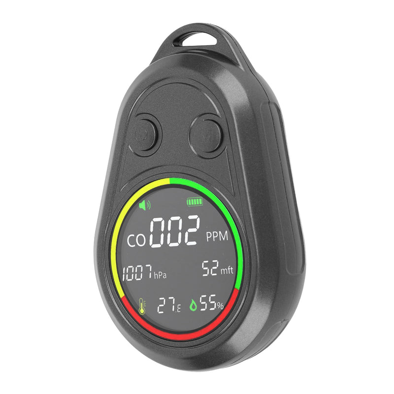 Portable Air Quality Detector 5 in 1 CO Altitude Atmospheric Pressure Temperature Humidity Tester with Altimeter Barometer Thermometer for Outdoor Activities