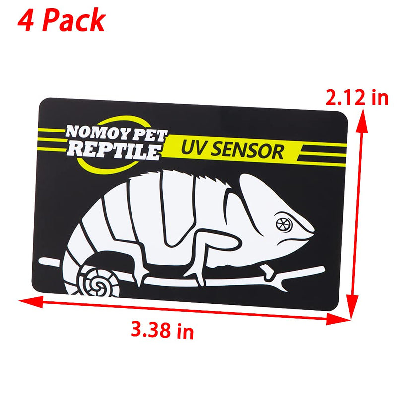 [Australia - AusPower] - 4 Pcs Quick Test UVB Sensor, Reptile UV Tester Heating Lamp Photochromic UVB Card Indicator, Reused 500 Times 