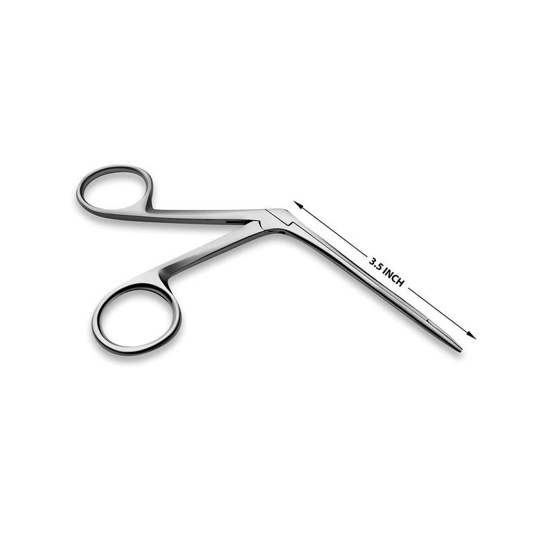[Australia - AusPower] - Precise ENT Procedures with Alligator Ear Forceps - Curved Jaw Design, Non-Slip Grip Handle, Fine-Tip, Reusable and Easy to Clean - Micro 3 Inches 3 Inch Micro 