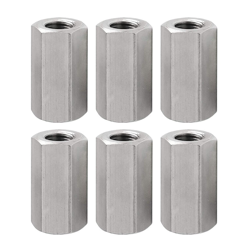 [Australia - AusPower] - M8 X 1.25-Pitch 24mm Length Metric Hex Coupling Nut 304 Stainless Steel Rod Coupling Nuts, 6-Pack 
