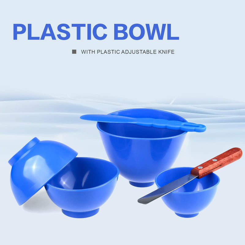 [Australia - AusPower] - 4Pcs One Set Silicone Flexible Rubber Plaster Impression Mixed Alginate Bowl Dental Lab Mixing Bowls Blue 