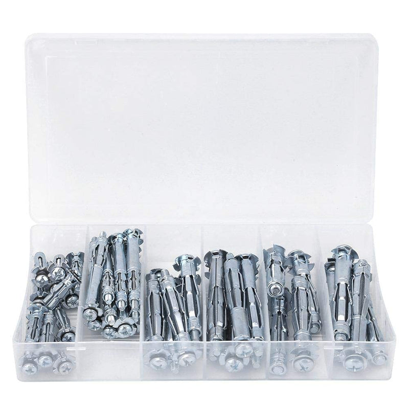 [Australia - AusPower] - Walfront 42PCS M4~M6 Stainless Steel External Hex Expansion Bolt Plasterboard Screw Combination Kit Hand Tool Accessory for Industry, Expansion Series 