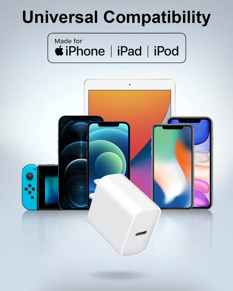 [Australia - AusPower] - [2 Pack] iPhone 15 14 13 12 11 Charger Block, USB C Wall Charger 20W PD Power Adapter for iPhone 15/15Pro/15Pro Max/15Plus/14/13/12/11, iPad 2Pack 