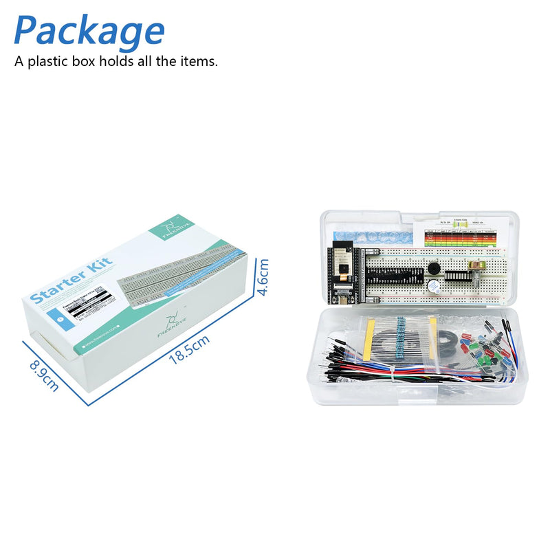 Freenove ESP32 Kit dev CAM Board Basic Starter Kit, Dual-Core 32-Bit 240 MHz Microcontroller, Onboard Camera WiFi+BT, 400 Pages Detailed Tutorial, Python C Code, 58 Projects, 141 Items With memory card slot and card