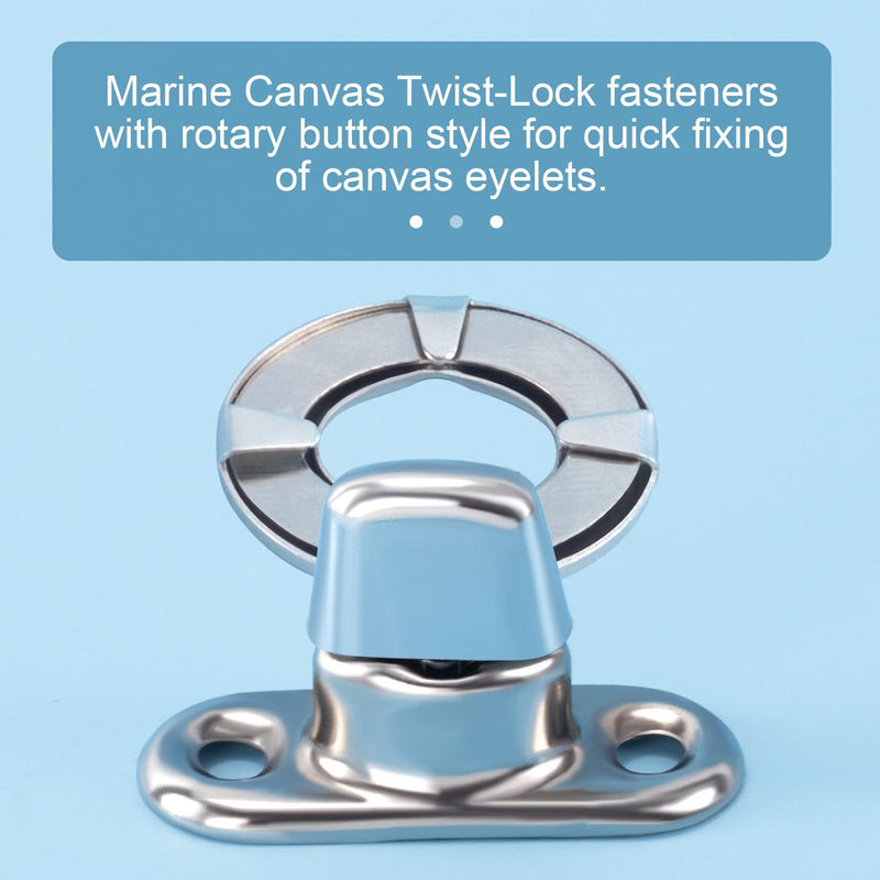 [Australia - AusPower] - 15 Sets Twist Lock Fasteners, Marine Grade Quarter Turn Fasteners, Rustproof Zinc Alloy Turn Button Eyelet and Stud for Securing Marine Canvas 