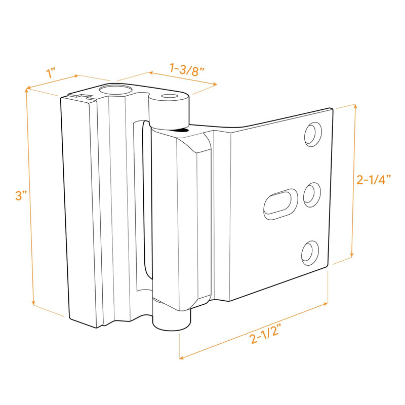 "HardwareX Supply Door Reinforcement Lock, Privacy Door Latch Harden Construction 3"" Stop Childproof, Satin Nickel (2 Pack)" 2 Pack