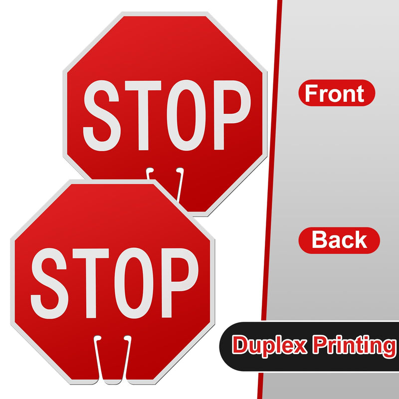 Geetery 6 Pcs Stop Signs 12x12", Durable PVC Traffic Warning for Cones Double-sided for Construction Zones, Parking Lots, Road Safety, Weather Resistant, Waterproof, Fade Resistant, Easy to Mount