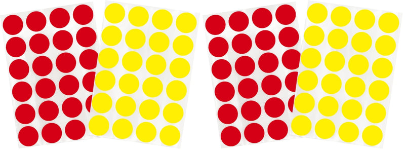 ChromaLabel 0.75 Inch Color Code Dot Labels on Sheets, 2 Colors, 1200 Stickers per Variety Pack, Red and Yellow (Pack of 2) 3/4" Diameter (Pack of 2)