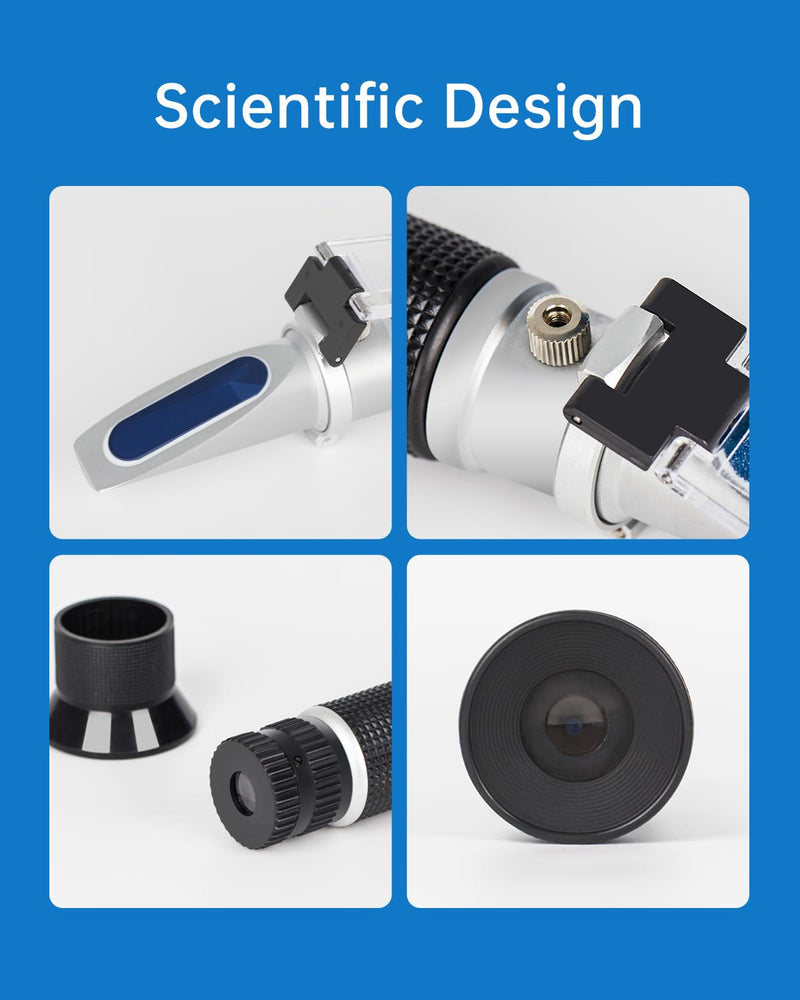 LOHAND Honey Refractometer for Honey Moisture, Scale Range: 0-90% Brix Refractometer, Precision Measuring Sugar Content for Maple Syrup/Wine/Fruit/Drink, Automatic Temperature Compensation 0-90%Brix