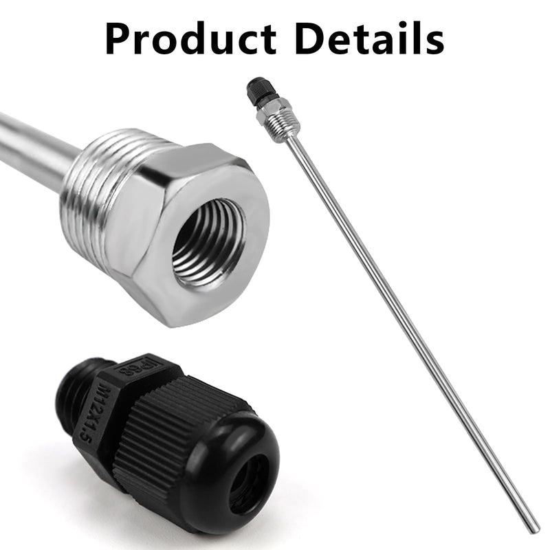[Australia - AusPower] - FSWWSF Pack of 2 1/2 Inch Immersion Sleeves 300 mm Stainless Steel 304 Thread for Temperature Sensor Thermowell Diving Tube Protective Tube for Thermocouples Protective Tube for Temperature Sensor a 