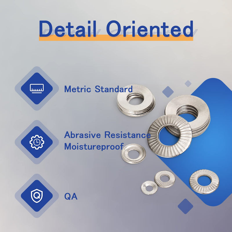 [Australia - AusPower] - 220PCS Metric M3 to M10 304 Stainless Steel Conical knurled Spring Washer Belleville Washer Assortment Kit 
