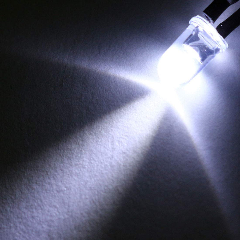 [Australia - AusPower] - uxcell 10Pcs 3mm Pre Wired LED, White DC3-5V Clear Lens, Light Emitting Diodes 