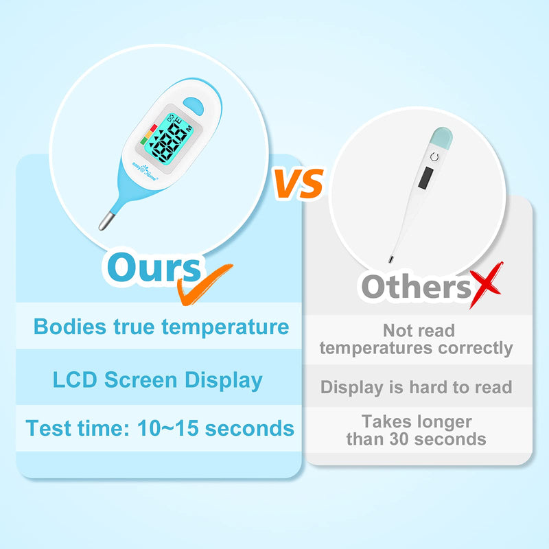 [Australia - AusPower] - Baby Rectal Thermometer with Fever Indicator - Easy@Home Perfect Newborn and Infant Digital Thermometer with LCD Display Reading Body Temperature-Kid and Baby Item with Accurate Fast Reading - EMT-027 