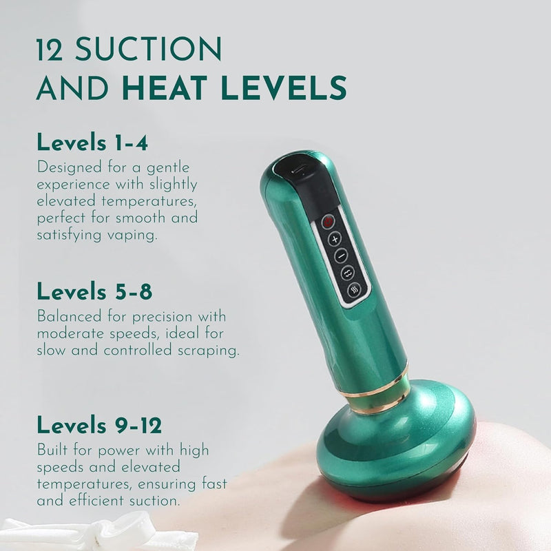 Intelligent Handheld Massage Tool for Anti - Cellulite, Electric Cupping Device with 12 Suction Modes. This Fat Remover Massager is Suitable for Arms, Legs. (Olive) Olive