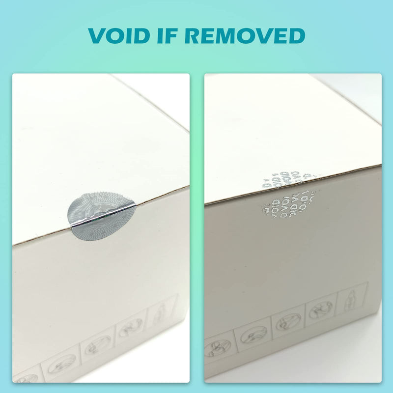 380pcs Hologram Tamper Proof Security Labels - Warranty Void Stickers, Tamper Evident Seal, Holographic Round Stickers (0.8inch, Silver, GQYH) 2-380pcs
