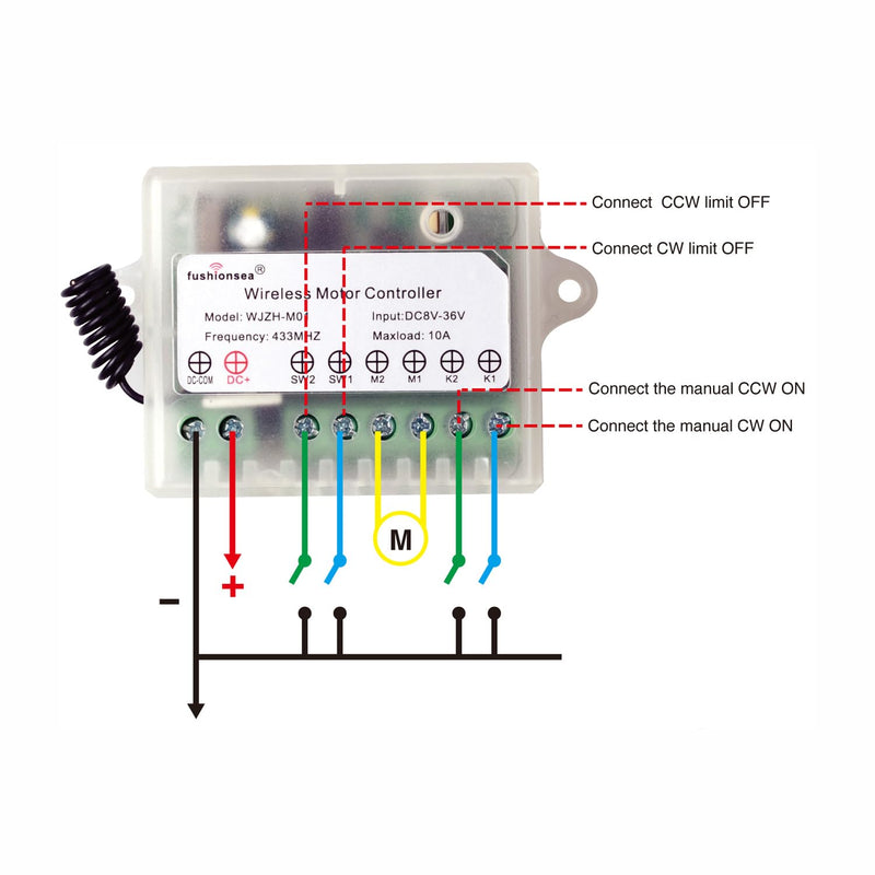 [Australia - AusPower] - DC 12V 24V 36V Motor Remote Control Switch for Telescopic Doors, Electric Actuators, Forward and Reverse Linear Actuators etc. (Latched Model) 