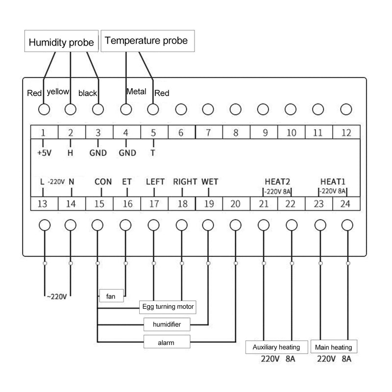 [Australia - AusPower] - Egg Incubator Temperature Controller Thermostat, 110V Automatic Control System Egg Incubator Temperature Humidity Sensor Controller 