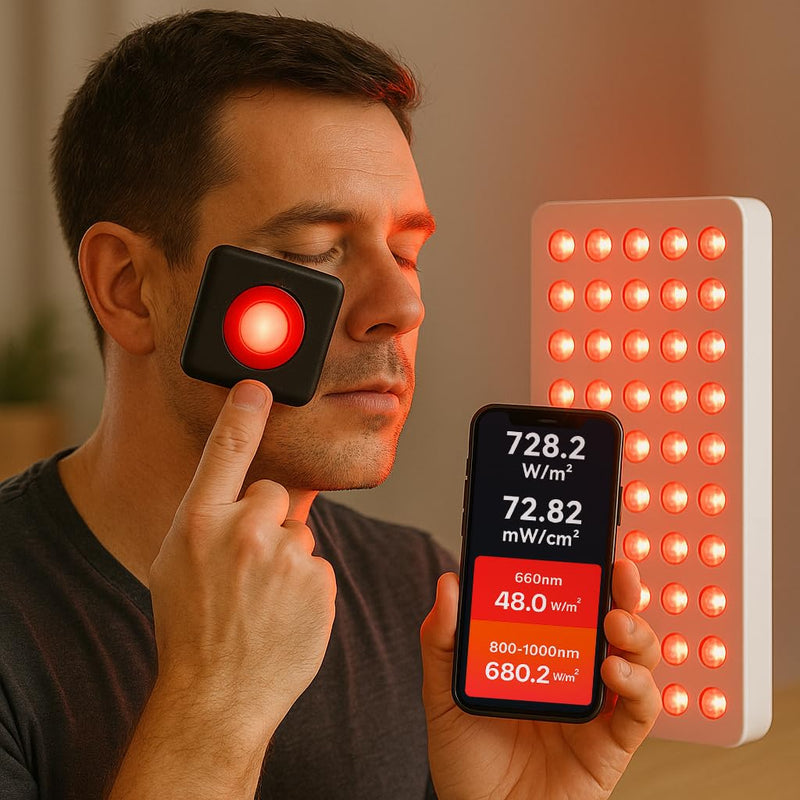 [Australia - AusPower] - High-Precision LED Phototherapy Light Meter – Accurately Measures 660nm Red Light and 850nm Near-Infrared (NIR) Irradiance 