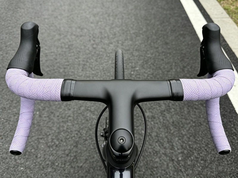 Bike Handlebar Tape, PU Anti-Slip and Wear-Resistant+EVA Shock-Absorbing and Comfortable Bar Tape for Road Bike, Gravel Bicycle Tape with End Plugs, 2 Roll Wrap Grips Tape (Light Purple) light purple