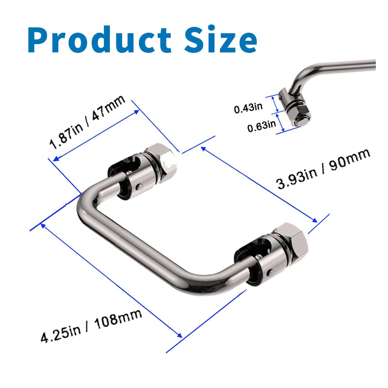 [Australia - AusPower] - 304 Stainless Steel Folding Pull Handle, U-Shape Folding Metal Cabinet Handles Toolbox Handle,Hole Distance: 3.5Inch Center to Center 3.5in 