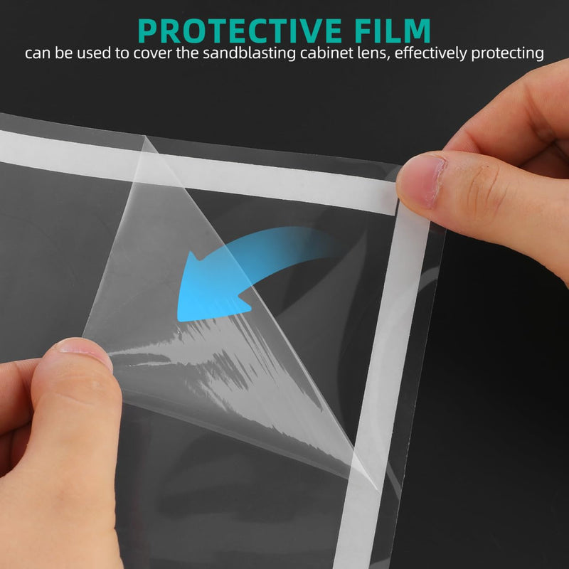 Pack of 6 Lens Covers for Sandblasting Cabins - 22 x 10 Inch Abrasive Window Film - Transparent Self-Adhesive Sandblasting Film - High Definition View of